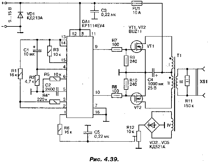 схемы электроудочек на полевых транзисторах circuit